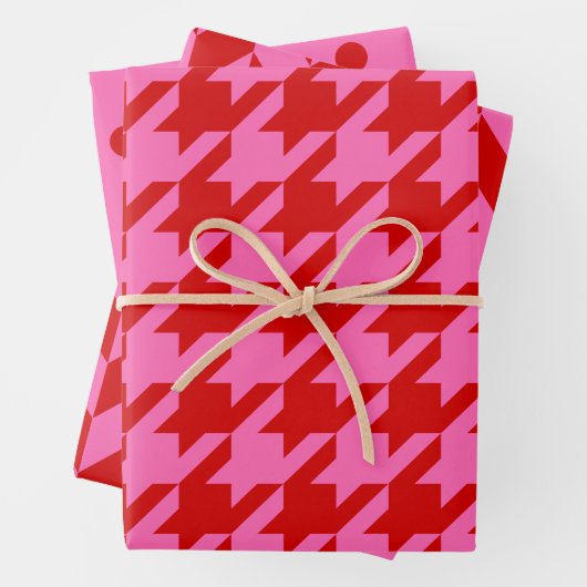 Hahnentrittmuster, Herringbone, Dot DIY, farbige F Geschenkpapier Set (Beispiel)