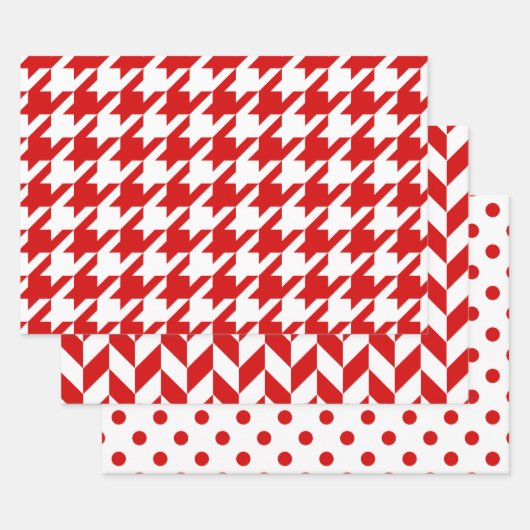 Hahnentrittmuster, Herringbone, Dot DIY Farbtöne w Geschenkpapier Set (Set)