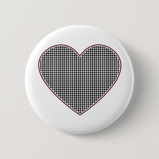 Hahnentrittmuster-Herz (Tuscaloosa, Alabama) Button (Vorderseite)