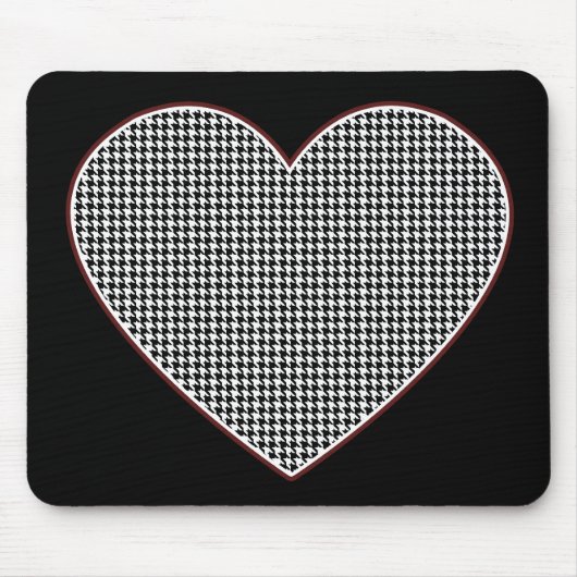 Hahnentrittmuster-Herz (Tuscaloosa, Alabama) Mousepad (Vorne)