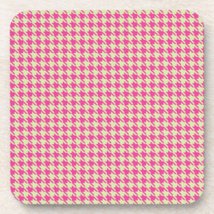 Hahnentrittmuster Hot Pink und Lemon Limon Untersetzer