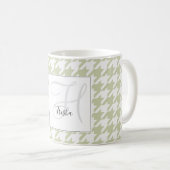 Hahnentrittmuster Kaffee Tasse mit Ihrem Namen - H (VorderseiteRechts)