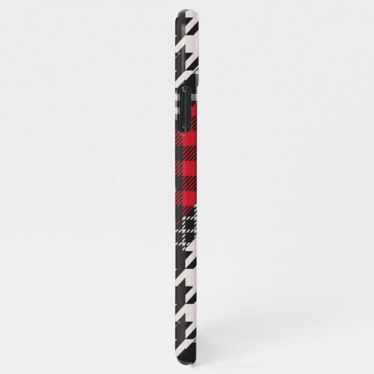 Hahnentrittmuster Kariertes Mustermuster - Collage iPhone Hülle (Rechte Seite)