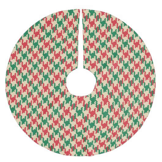 Hahnentrittmuster Karo Muster, Hunde Zahn Design. Polyester Weihnachtsbaumdecke (Vorderseite)