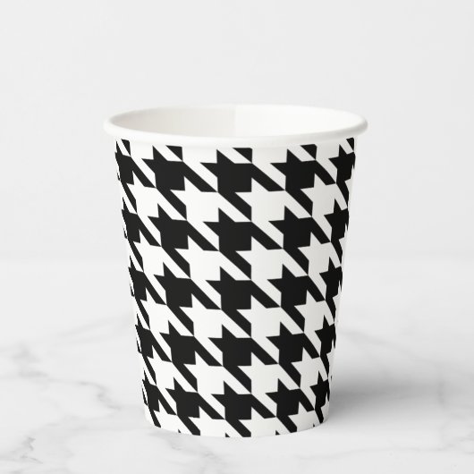 Hahnentrittmuster Karo Paper Cup Pappbecher (Links)