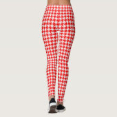 Hahnentrittmuster-Ketten Rot-Weiß-Muster Leggings (Rückseite)