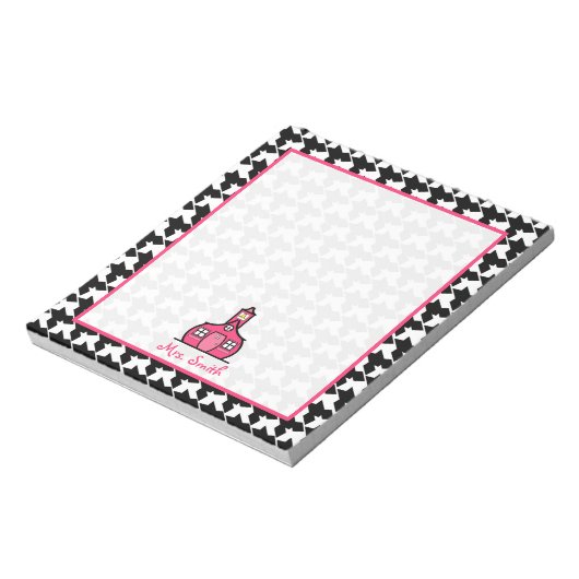 Hahnentrittmuster Lehrer Notepad Notizblock (Rotiert)