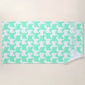 Hahnentrittmuster mit weißer Minze Hunde Name Bade Strandtuch (Vorderseite)