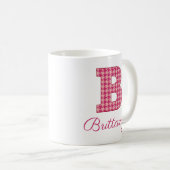 Hahnentrittmuster Monogram Letter B Klassische Tas Kaffeetasse (VorderseiteRechts)