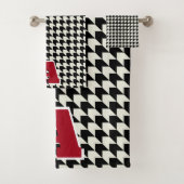 Hahnentrittmuster-Monogramm Badhandtuch Set (Insitu)