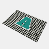 Hahnentrittmuster-Monogramm-Doormat Fußmatte (Schrägansicht)