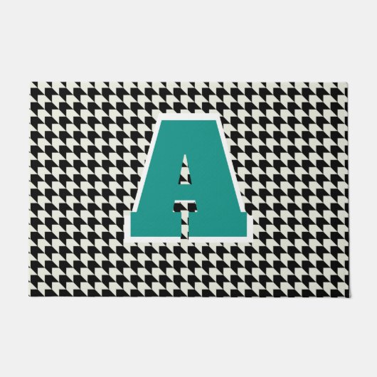 Hahnentrittmuster-Monogramm-Doormat Fußmatte (Vorderseite)