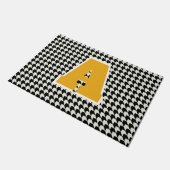 Hahnentrittmuster-Monogramm-Doormat Fußmatte (Schrägansicht)