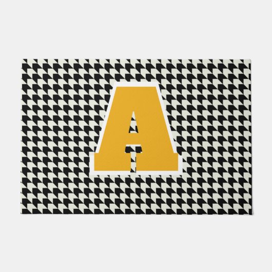 Hahnentrittmuster-Monogramm-Doormat Fußmatte (Vorderseite)