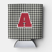 Hahnentrittmuster-Monogramm Dosenkühler (Vorderseite)