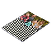 Hahnentrittmuster Monogramm Foto Notebook Notizblock (Linke Seite)