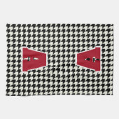 Hahnentrittmuster-Monogramm Geschirrtuch (Horizontal)