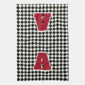 Hahnentrittmuster-Monogramm Geschirrtuch (Vertikal)
