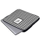 Hahnentrittmuster-Monogramm-Laptop-Hülse Laptopschutzhülle (Vorne Knopf)