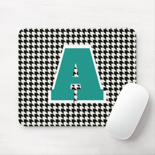 Hahnentrittmuster-Monogramm-Mauspad Mousepad (Mit Mouse)
