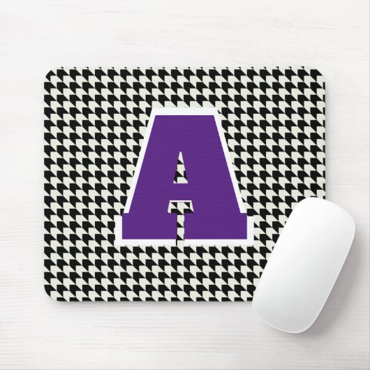 Hahnentrittmuster-Monogramm-Mauspad Mousepad (Mit Mouse)