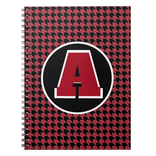 Hahnentrittmuster-Monogramm-Notebook Notizblock (Vorderseite)