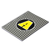Hahnentrittmuster-Monogramm-Notebook Notizblock (Linke Seite)