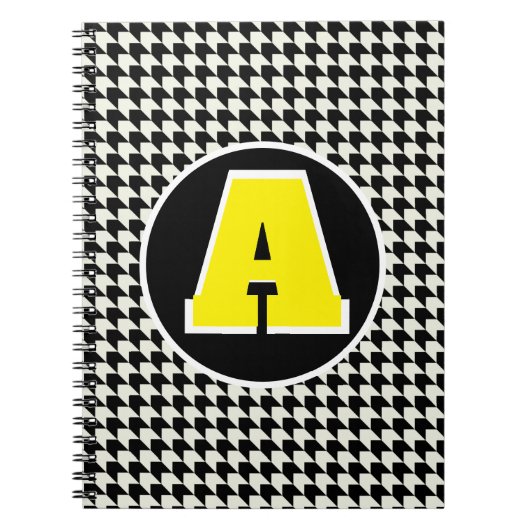 Hahnentrittmuster-Monogramm-Notebook Notizblock (Vorderseite)