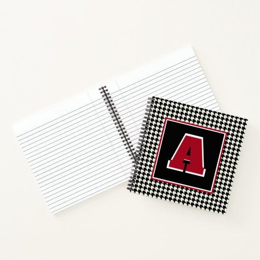 Hahnentrittmuster-Monogramm Notizblock (Innenseite)