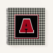 Hahnentrittmuster-Monogramm Notizblock (Vorderseite)