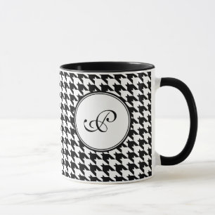 Hahnentrittmuster-Monogramm-Tasse Tasse