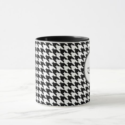 Hahnentrittmuster-Monogramm-Tasse Tasse (Zentrum)