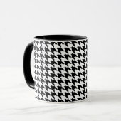 Hahnentrittmuster-Monogramm-Tasse Tasse (Vorderseite Links)