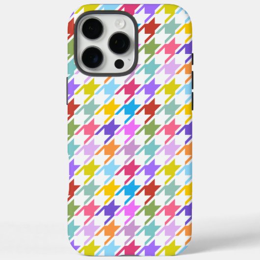 Hahnentrittmuster Multicolor+Weißmuster Case-Mate iPhone Hülle (Rückseite)
