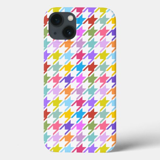 Hahnentrittmuster Multicolor+Weißmuster Case-Mate iPhone Hülle (Rückseite)