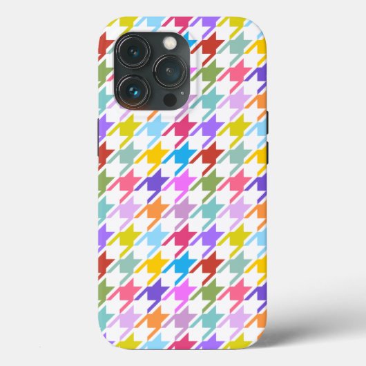 Hahnentrittmuster Multicolor+Weißmuster Case-Mate iPhone Hülle (Rückseite)