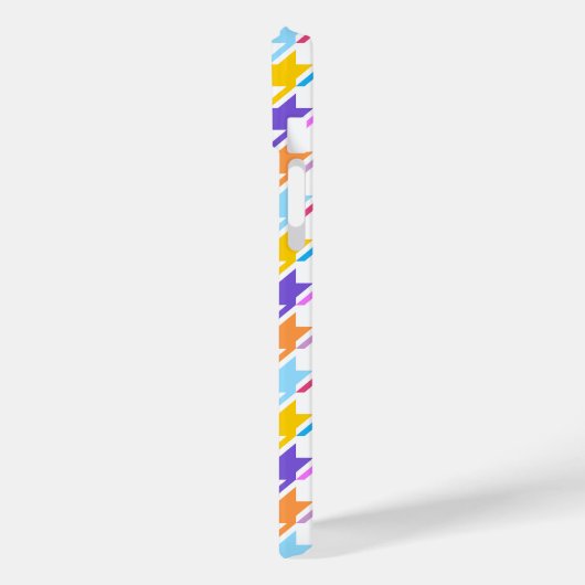 Hahnentrittmuster Multicolor+Weißmuster Case-Mate iPhone Hülle (Rückseite / Links)