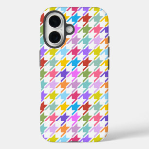 Hahnentrittmuster Multicolor+Weißmuster iPhone 16 Hülle