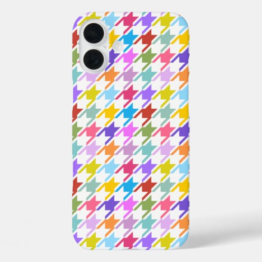Hahnentrittmuster Multicolor+Weißmuster Case-Mate iPhone Hülle (Rückseite)