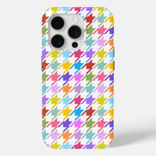 Hahnentrittmuster Multicolor+Weißmuster Case-Mate iPhone Hülle (Rückseite)