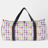Hahnentrittmuster Multicolor+Weißmuster Duffle Bag (Rückseite)