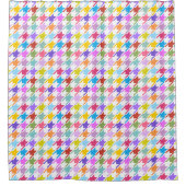 Hahnentrittmuster Multicolor+Weißmuster Duschvorhang (Vorderseite)