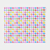 Hahnentrittmuster Multicolor+Weißmuster Fleecedecke (Vorderseite (Horizontal))