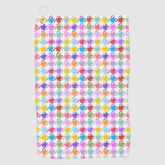 Hahnentrittmuster Multicolor+Weißmuster Golfhandtuch (Vorderseite)