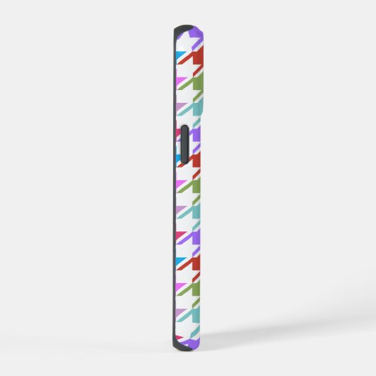 Hahnentrittmuster Multicolor+Weißmuster iPhone 15 Hülle (Rechte Seite)