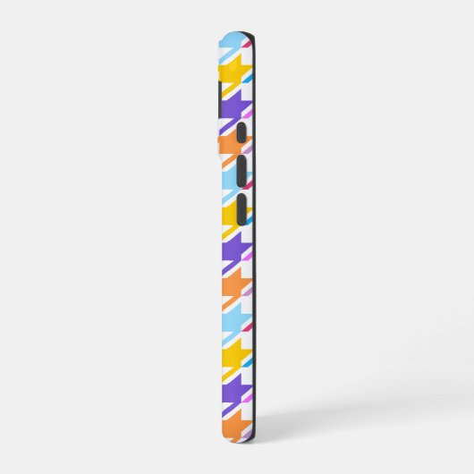 Hahnentrittmuster Multicolor+Weißmuster iPhone 16 Hülle (Linke Seite)