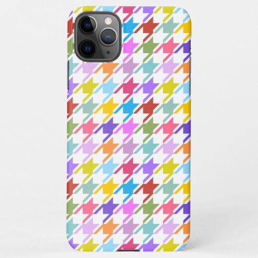 Hahnentrittmuster Multicolor+Weißmuster iPhone Hülle (Rückseite)