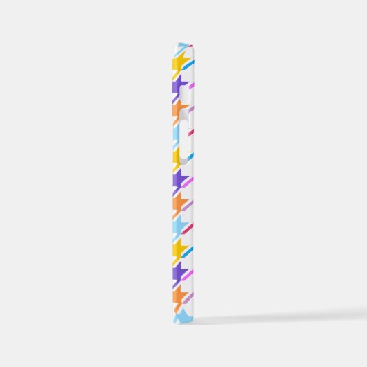 Hahnentrittmuster Multicolor+Weißmuster iPhone Hülle (Linke Seite)