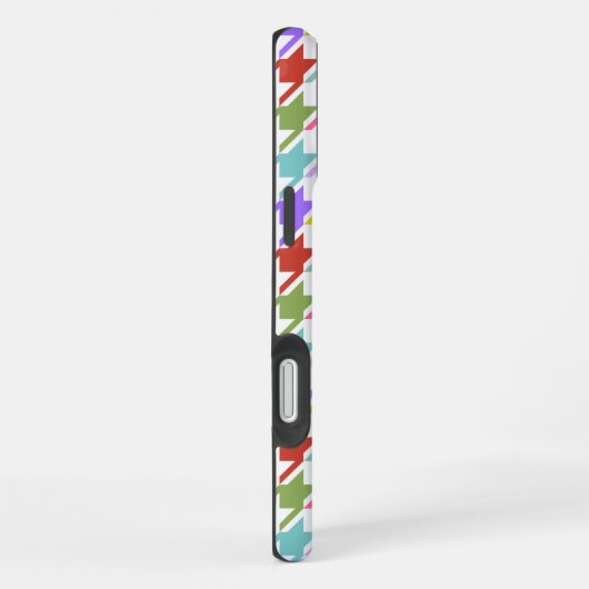 Hahnentrittmuster Multicolor+Weißmuster iPhone Hülle (Rechte Seite)