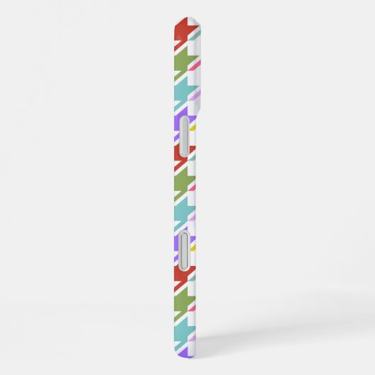 Hahnentrittmuster Multicolor+Weißmuster iPhone Hülle (Rechte Seite)